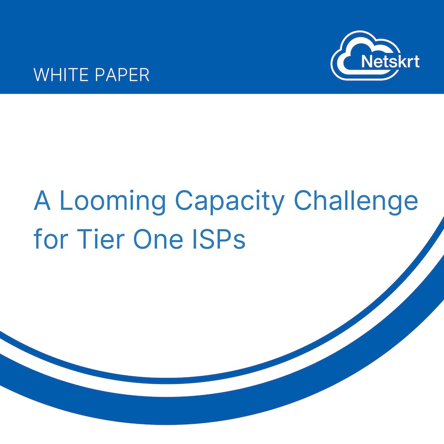 White Paper Cover with title, "A Looming Capacity Challenge for Tier 1 ISPs"