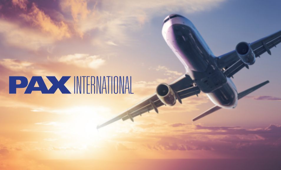 Pax International image of a plane in flight